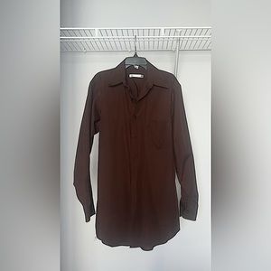 Geoffrey Beene Brown Button Down With Pocket